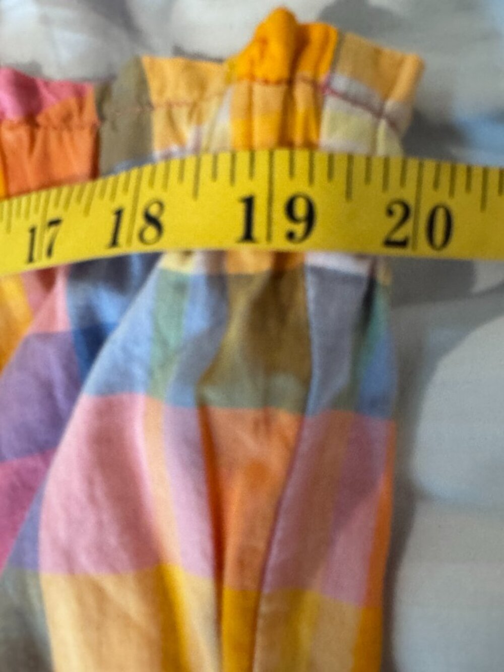 Free Assembly XXL Cotton Pastel Plaid Tiered Sundress Tie Straps Lined Pockets - Picture 12 of 14